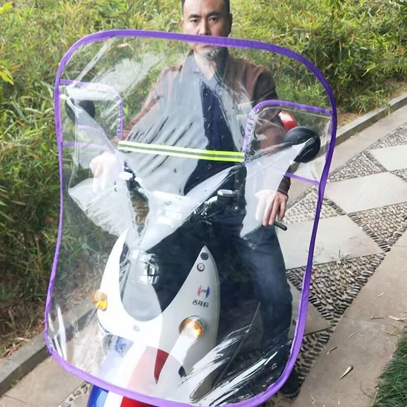 Motorcycle front windshield – Diàndòngchē Rain Cover - full-pocket-purple-lower-tie-rope
