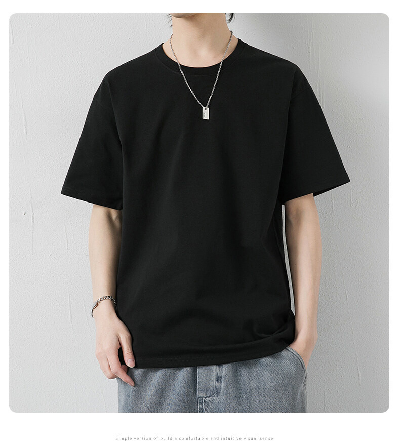 Tallas grandes algodón manga corta camiseta hombre verano 2022 nuevo harbourwind media manga cuerpo hombre color sólido hielo seda cuerpo hombre T pic 9