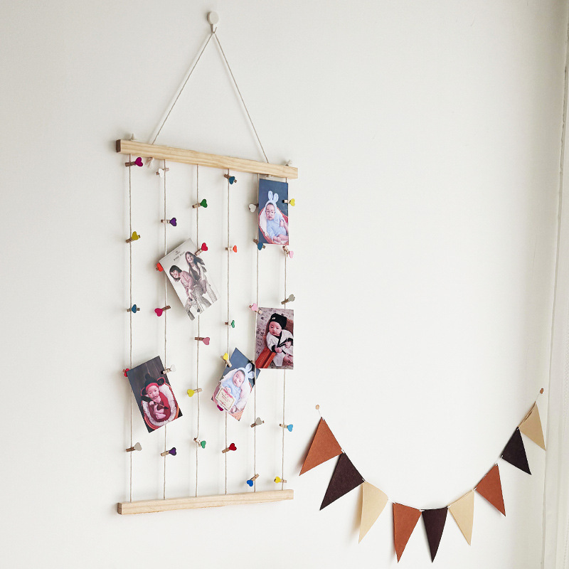 Nordic Style Photo Wall Handmade Dormitory Photo Hemp Rope Photo Folder Kindergarten Corner Wall Wall Wall Dress Up