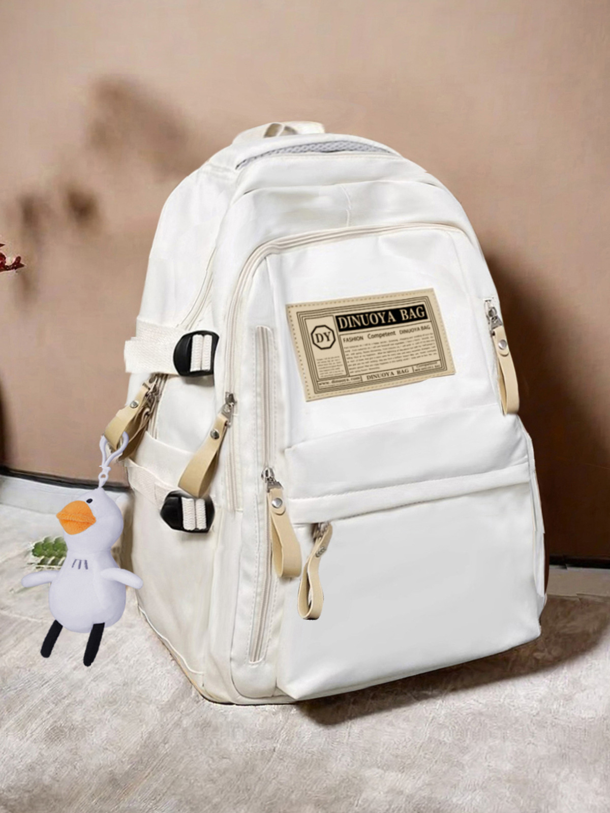 Estudiante de secundaria, niña, estilo coreano casual simple, gran capacidad, escuela de primaria de grado 3-6, mochila ligera de color sólido