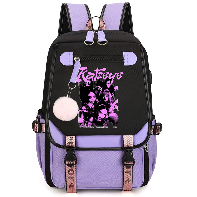 Katseye Korean Girl Group Printed School Bag for Primary and Secondary School Students, Daily Backpack, Amazon Bestseller 1216-2 Katseye Korean Girl Group Printed School Bag for Primary and Secondary School Students, Daily Backpack, Amazon Bestseller 1216-2