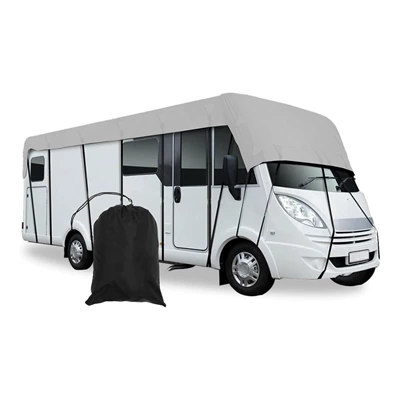 Amazon Hot Sale 210D Oxford Cloth RV Roof Cover Waterproof and Dustproof RV Sunshade Protective Car Cover Factory Outlet (Car clothing) - black-5m3m