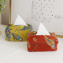 亞馬遜美式系列布藝紙巾盒批發手工抽紙盒家居提花布料裝飾紙巾包