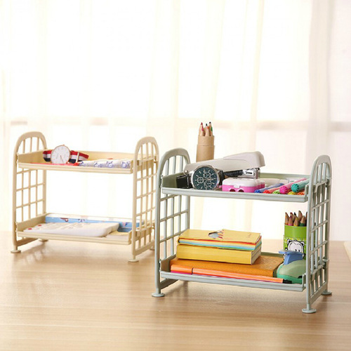 Bathroom double-layer storage rack bathroom cosmetic storage rack desktop plastic storage rack kitchen countertop organizing rack
