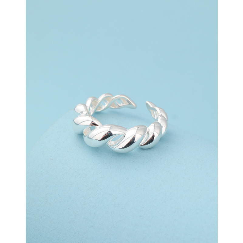 925 anillo de torsión de plata esterlina para mujeres diseño de estilo de nicho de estilo personalizado anillo de moda abierto anillo índice de alta calidad