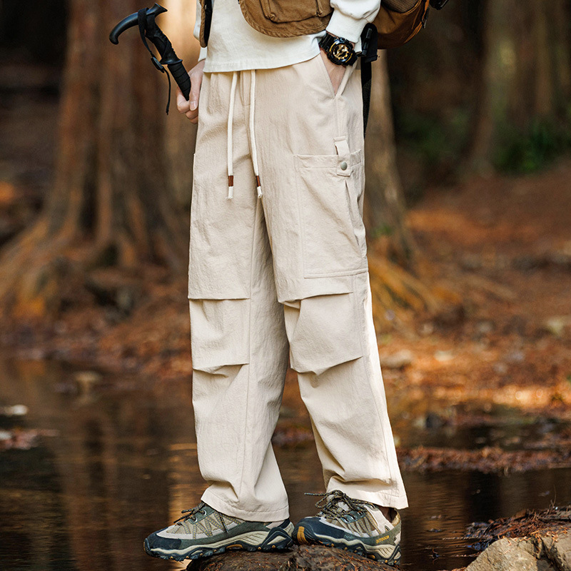 2024 hombre al aire libre pantalones de primavera y otoño sueltos pantalones de piernas anchas de tendencia callejera alta ropa casual pantalones image 4