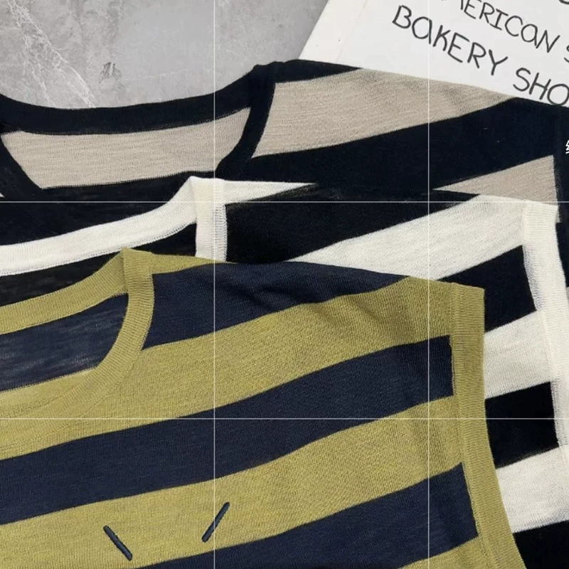 Шелковая тонкая вязаная футболка, большой размер, свободный крой, западный стиль