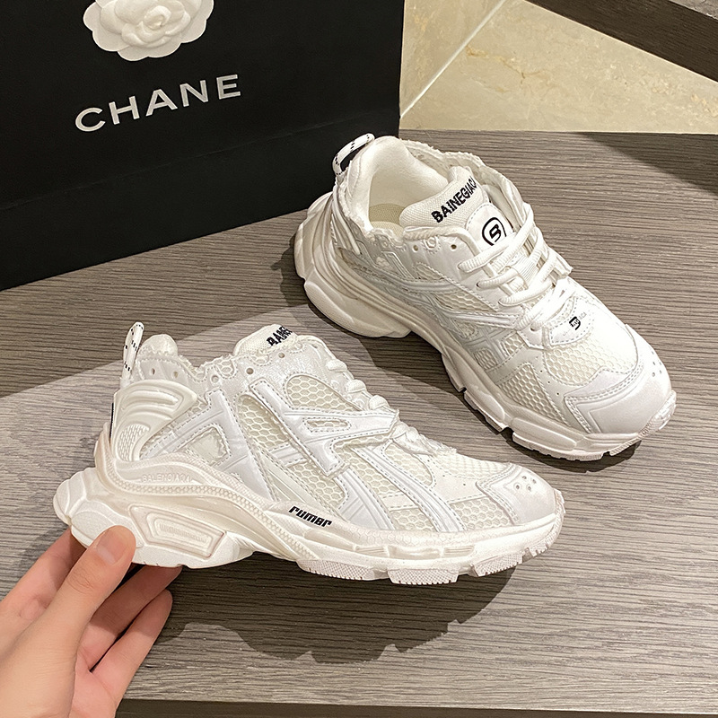 Casual Net Rot Stil Paris Sommer Neue Dicke Sohlen Mesh Atmungsaktive Leder Alte Schuhe Frauen Erhöhen Höhe Und Aussehen dünn_voghion.com