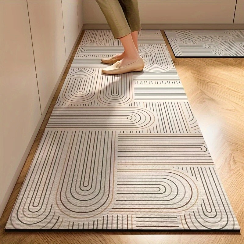 Modern Simple Line Diatom Mud Bathroom Non-Slip Absorbent Floor Mats for Home Kitchen Stain-Resistant, Wear-Resistant and Easy-Care Floor Mats Modern Simple Line Diatom Mud Bathroom Non-Slip Absorbent Floor Mats for Home Kitchen Stain-Resistant, Wear-Resistant and Easy-Care Floor Mats