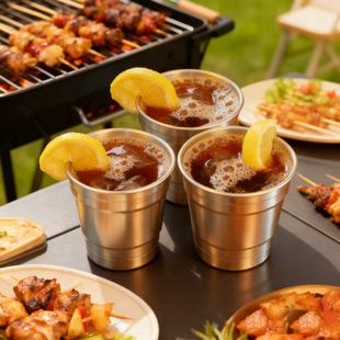 Shibo Neng Can Customize Disposable Aluminum Cups Made of Biodegradable Material for Cold Drinks, Coffee, Milk Tea, and Beer
