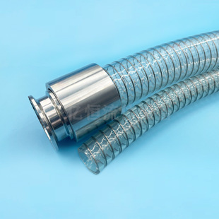 PU transparent steel pipe food grade non-plasticizer liquor beverage delivery pipe in stock stainless steel connector