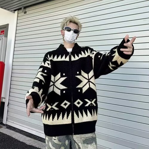 Men's Fashionable Autumn Knit Collar Sweater, Uniquely Versatile Trendy Collar Knit Shirt with Advanced Sensation, Casual and Stylish