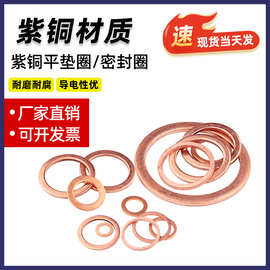 紫铜平垫船用表用密封圈垫片铜金属螺丝垫圈M5M6M8M10M12-M20-M36