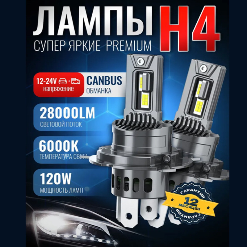 Russia's Best-Selling Direct Plug-In Laser Led Car Bulbs, High and Low Beam H7 Strong Light H4 Led Headlights
