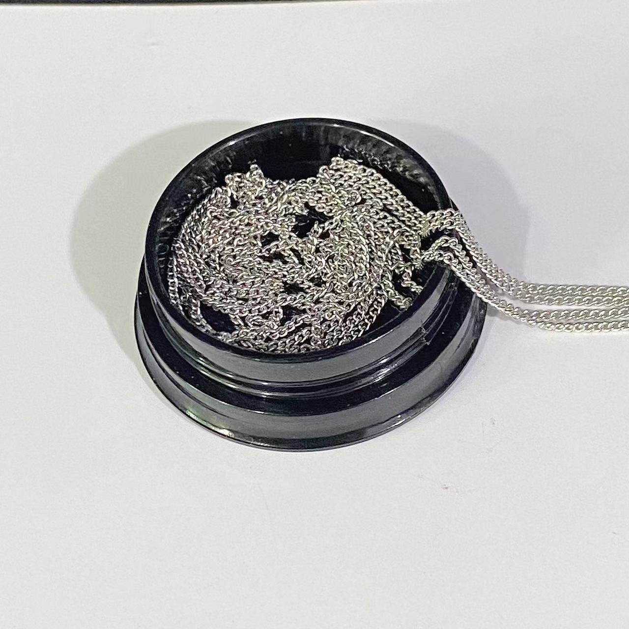 1mm [흰색 침출 색] 플랫 체인 [1 미터] 원형 상자