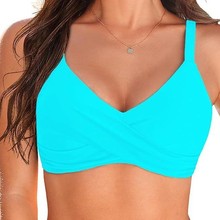 亚马逊速卖通新款欧美单上衣比基尼三点式女士百搭海边度假泳衣