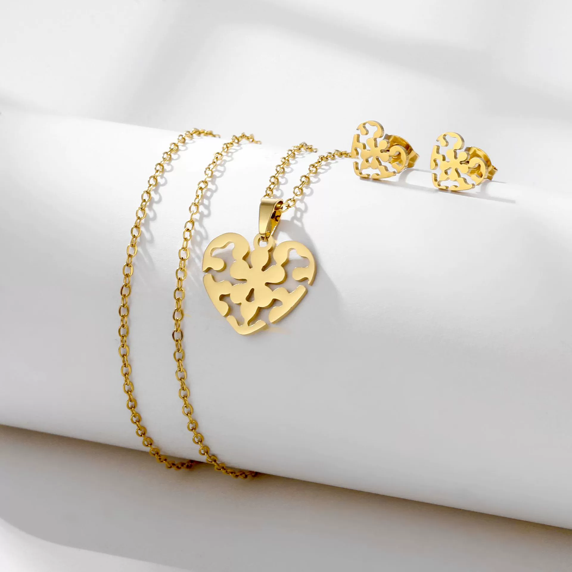 (Граница торговли) цепь с necklace из нержавеющей стали, набор ко Дню Святого Валентина
