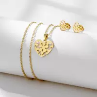 (Граница торговли) цепь с necklace из нержавеющей стали, набор ко Дню Святого Валентина
