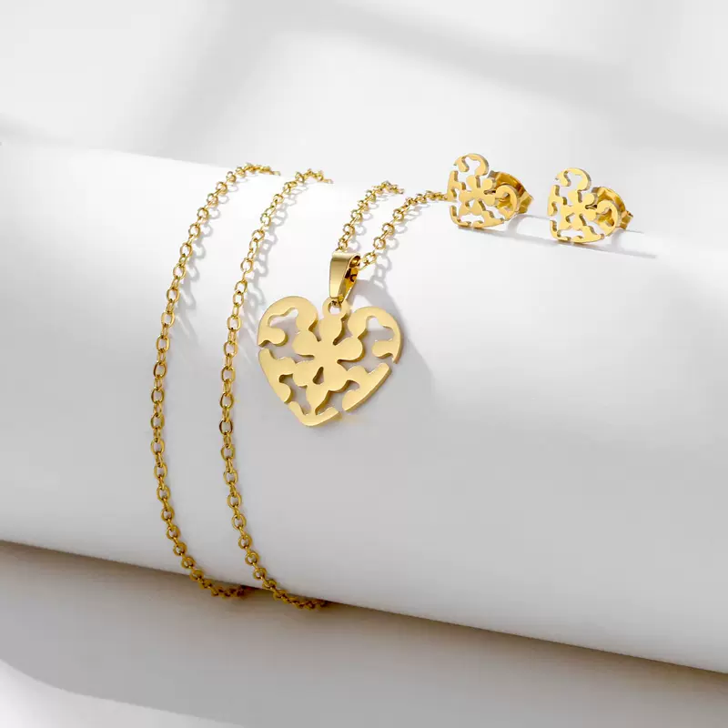 (Граница торговли) цепь с necklace из нержавеющей стали, набор ко Дню Святого Валентина