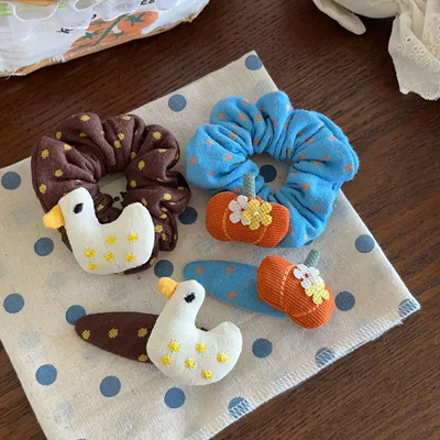 dot cartoon snap clips, scrunchies, hair — Saç üçün rezinlər