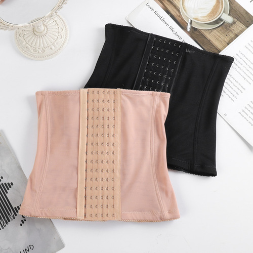 Cross-border six-breasted adjustable double-layer breathable mesh 7 steel bone trainer restraint belt postpartum belly belt