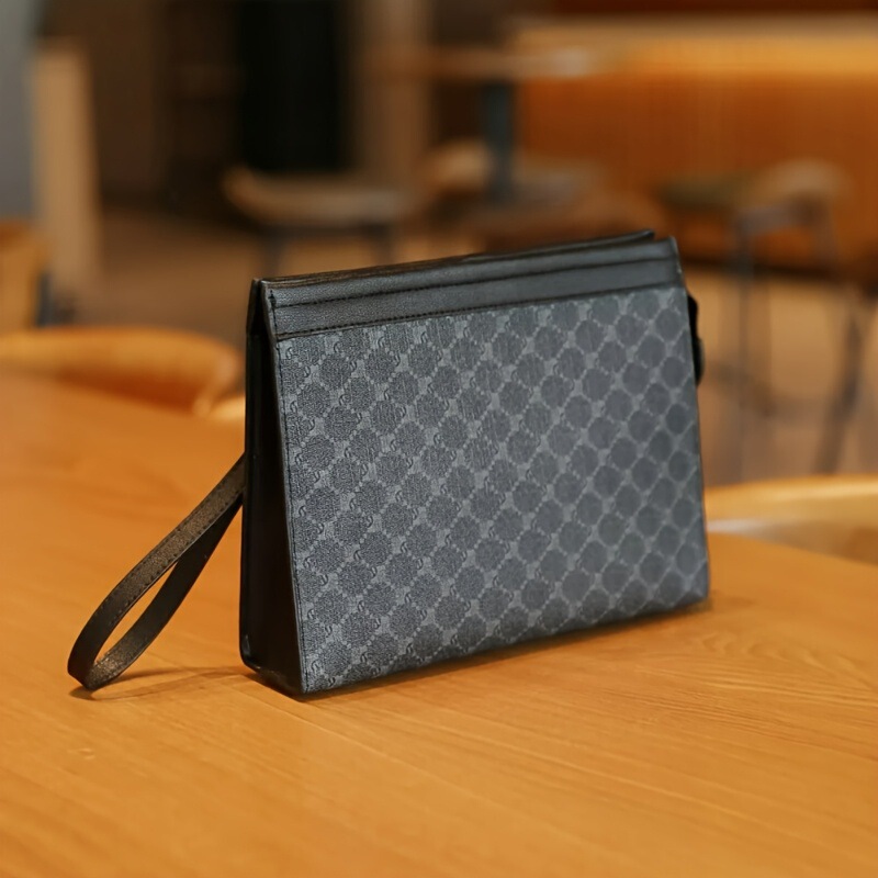 Men's Handbag PAD Bag Fashion Brand Men's Clutch Bag Large Capacity Casual Business Clutch Bag Plaid Luxury