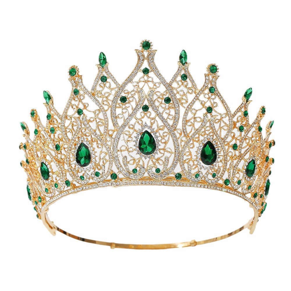 Fábrica de suministro directo de grandes tiaras de corona Baroque Crown Miss Mundo Europa y Europa Cross Border Bride Retro