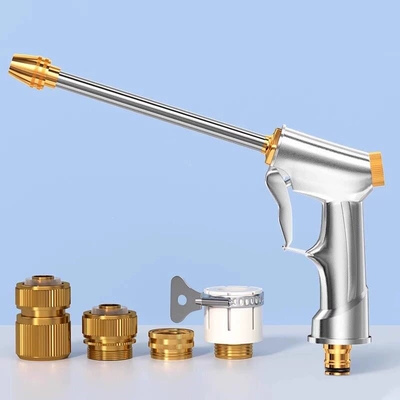 Nozzle for Home Use, Super: High pressure car wash water gun - all-metalhigh-pressure-metal-lance-metal-four-way-connector