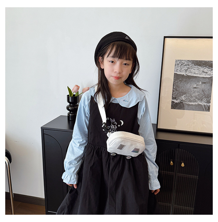 Niños Lienzo Color Sólido Lindo Hilo De Coser Cuadrado Cremallera Bolsas De Hombro display picture 17