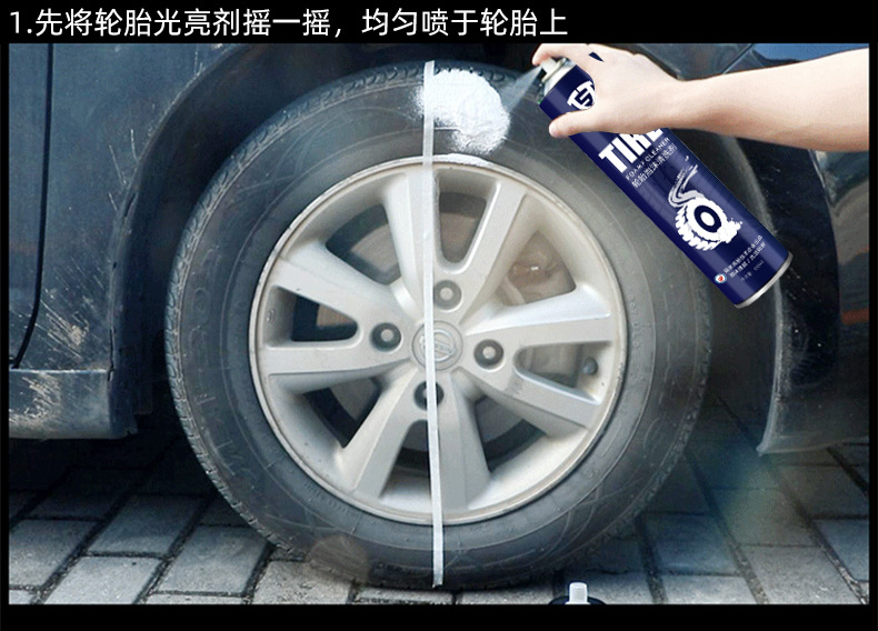 Car Tire Brightener Spray Glaze Mist Maintenance Blackening Cleaning Agent Foam Polishing Tire Anti-Aging Box