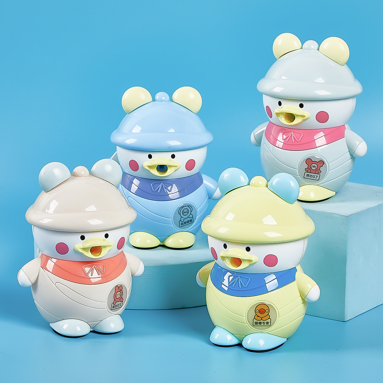 7831 pato travieso sacapuntas automático sacapuntas estudiante Sacapuntas de lápiz de mano de dibujos animados Sacapuntas de lápiz de forma animal lindo