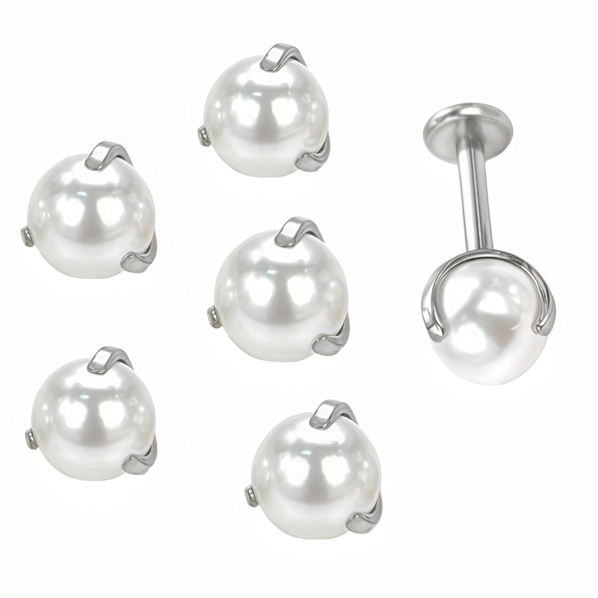 Pointed labret stud close-up product detail