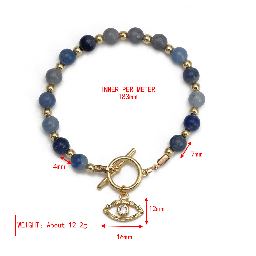 Simple Style Devilu0027S Eye Copper Beaded Plating Inlay Zircon Bracelets 1 Piece