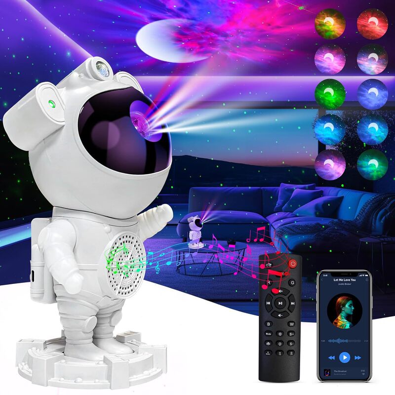 Bluetooth Astronaut Starry Sky Projection Lamp Astronaut Starry Atmosphere Lamp Creative Gift Table Lamp Nightlight