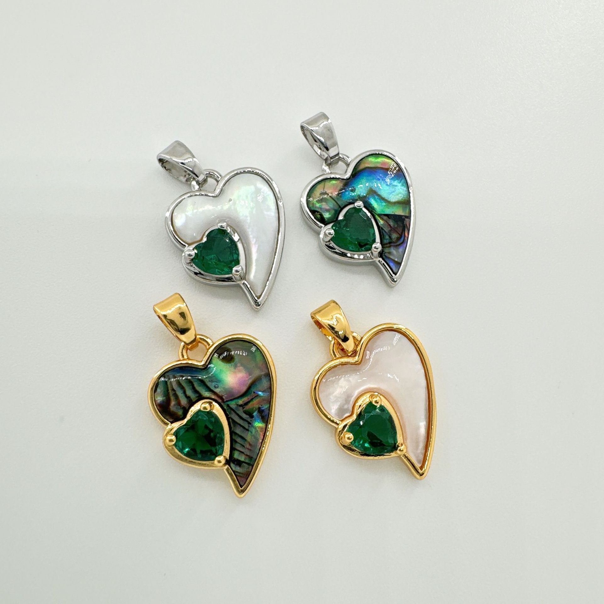 Shell Inlay Material 1 Piece 22mm Copper Shell Heart Shape Butterfly Pendant