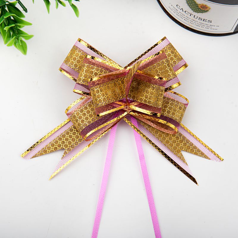 Transfronterizo 30 brillo de tamaño mediano punto hilo de nieve cinta arco dibujado a mano flor regalo de Navidad flor embalaje Flor de tirón