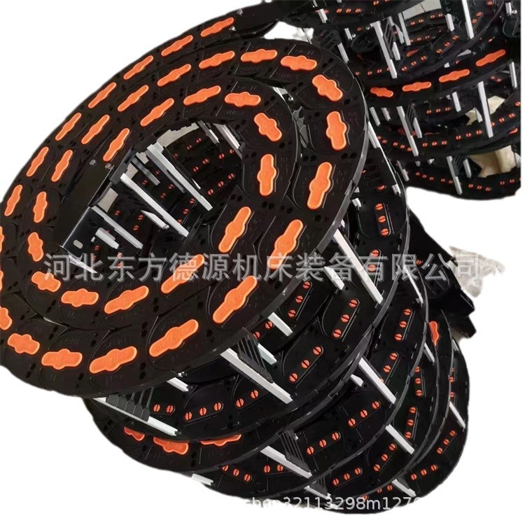 现货跨度龙门吊线缆保护牵引铝塑拖链 GCTL工程铝合金拖链厂家