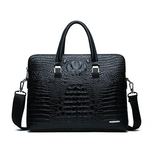 European and American men's fashion new crocodile pattern top-handle briefcase executive business laptop bag gift bag for men