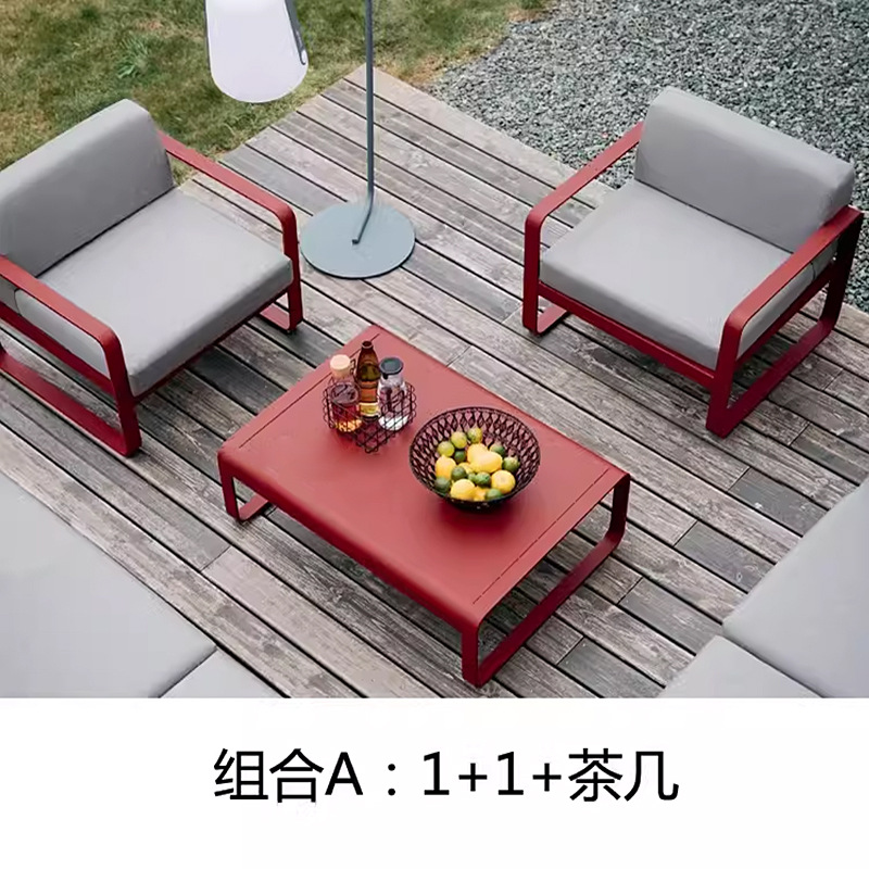 Sofá al aire libre patio al aire libre solárium jardín simple balcón interior y exterior impermeable protector solar muebles de aleación de aluminio