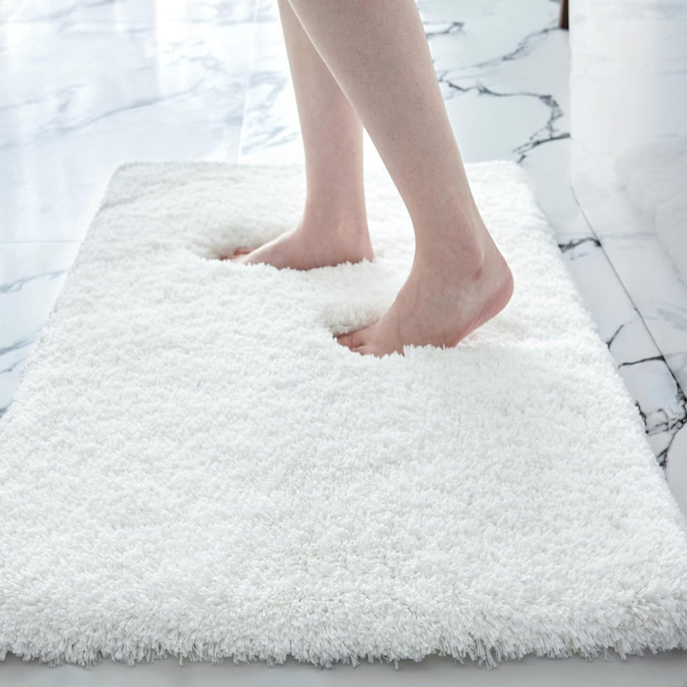Alfombra antideslizante de baño doméstico transfronterizo alfombra de flocado de alta absorción de agua secado rápido espesado alfombra de piso de inodoro
