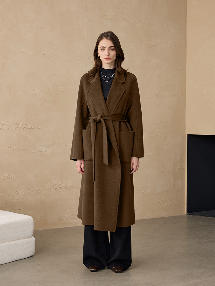 Huang Yuxiang Cashmere Coat Bathrobe Ceid Coat Cashmere Coat Women's Classic Bathrobe European Style Cashmere Jacket Women