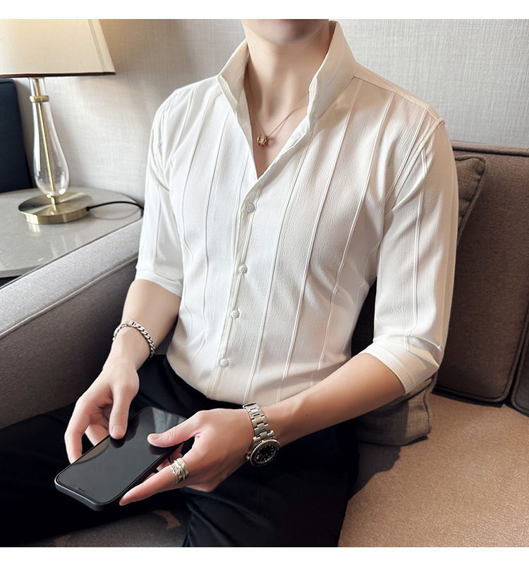 F5616 750K ÁO SƠ MI NAM HEYTYOR DÁNG ÔM BODY GỢI CẢM SEXY MÙA HÈ CỔ CHỮ V THỜI TRANG NAM G02 SẢN PHẨM MỚI