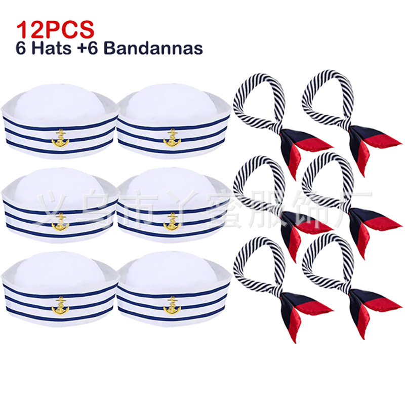 Juego de marinero azul y blanco de 12 piezas