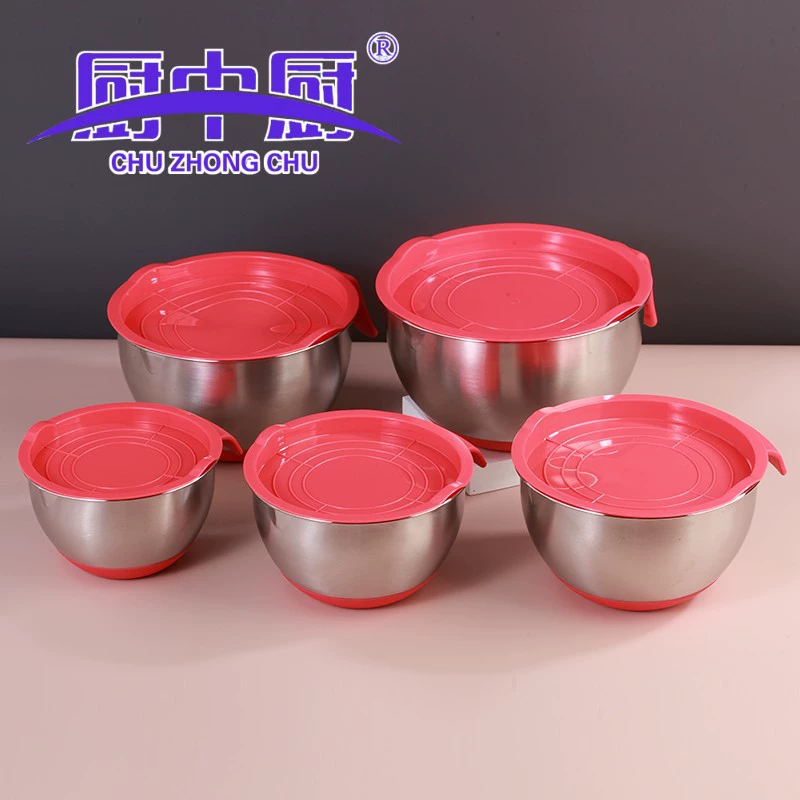Stainless Steel 304 Basin Basin Landscape Bottled Salad Bowle Salmon Silicon Gel Basin Basin Basin Basin Basin