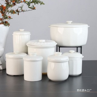 Ceramic Stew Pot for Home Use, Water-Separating Clay Pot for Stewing, Soup Pot, Small Large-Capacity Bird's Nest Stewing Bowl, Chuhang