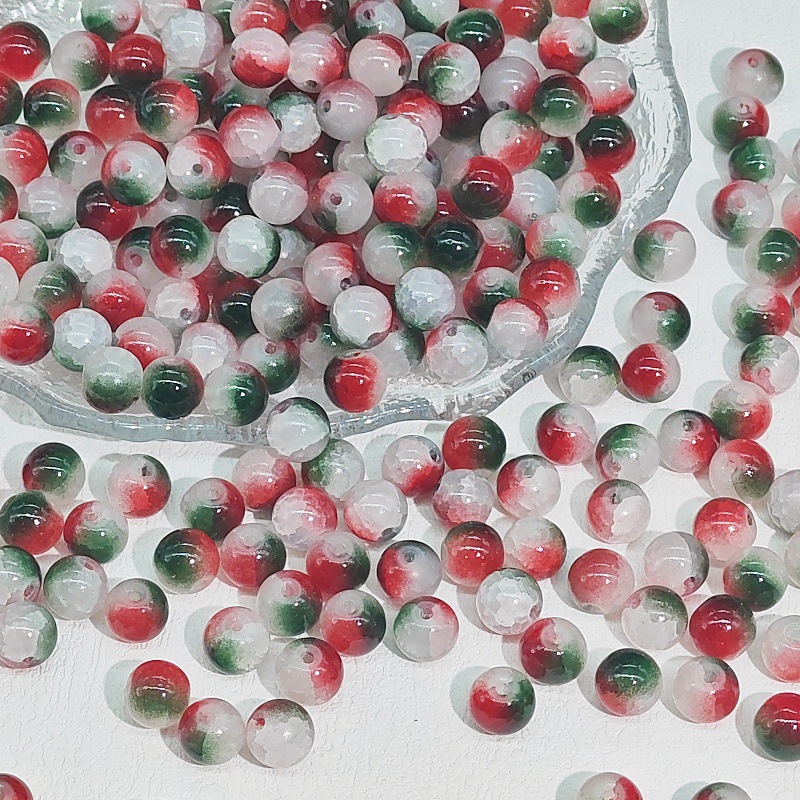 10mm Proteína Espolvoreada de oro y jade, cuentas de vidrio rotas, cuentas sueltas, cadena de teléfono móvil, material de bricolaje, pulsera, accesorios con cuentas