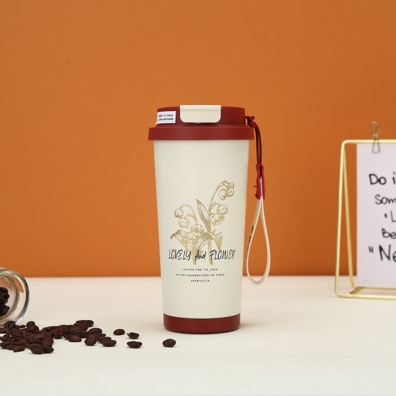 Top Quality American Style 316 Stainless Steel Straw Insulated With Ceramic Inner Liner, Cup, High-Value Lily Of The Valley_voghion.com