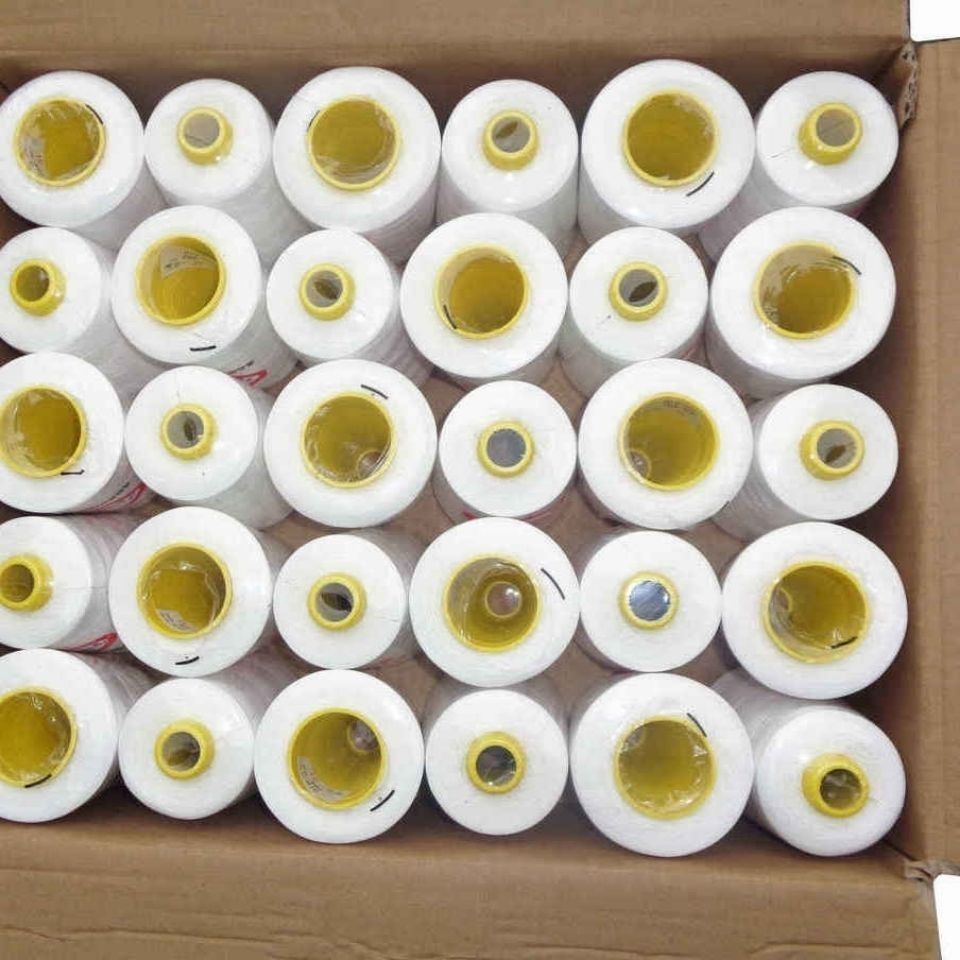 整箱批发402涤纶缝纫线大卷黑白8000码高速缝纫细线平车线