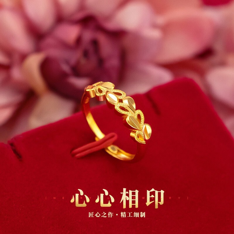 镀金活口小香风简约女款花朵戒满天星流星雨条戒活口羽毛男女戒指|undefined