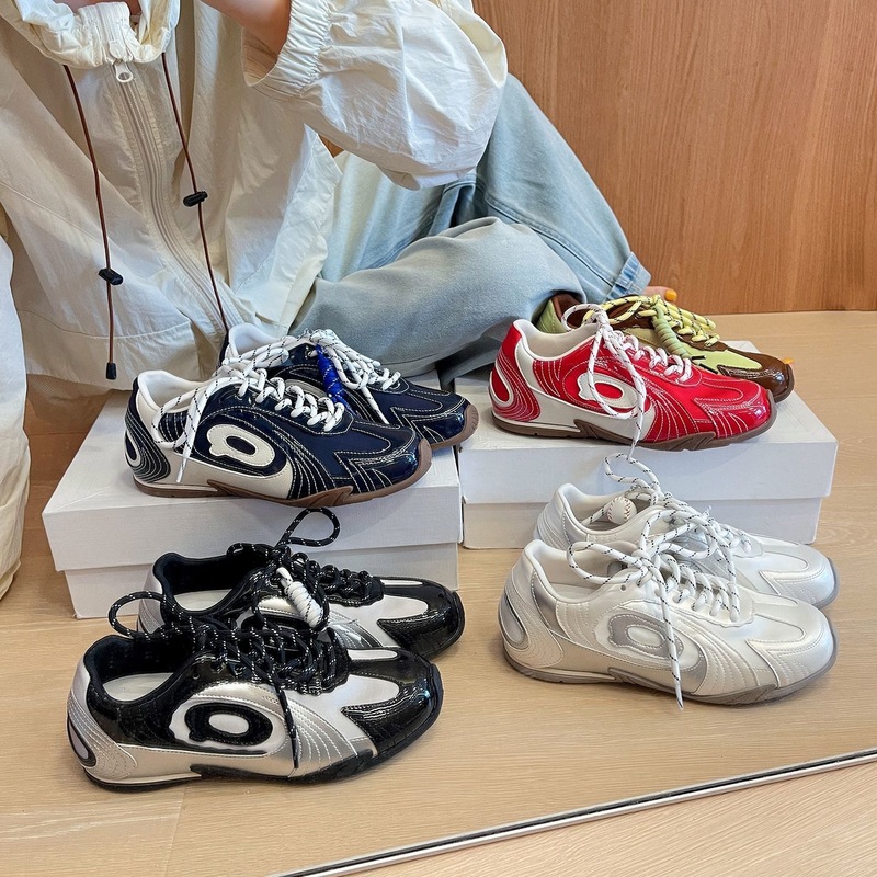 德训鞋女2025新款透气学院风休闲鞋复古平底阿甘鞋赛车棒球运动鞋|undefined